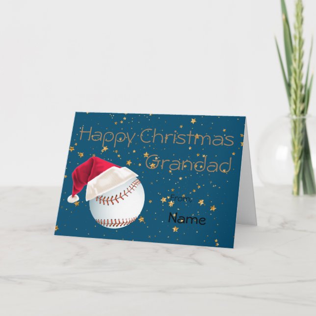 Cartes Pour Fêtes Annuelles Noël de Noël sportif de Grand Baseball  (Devant)