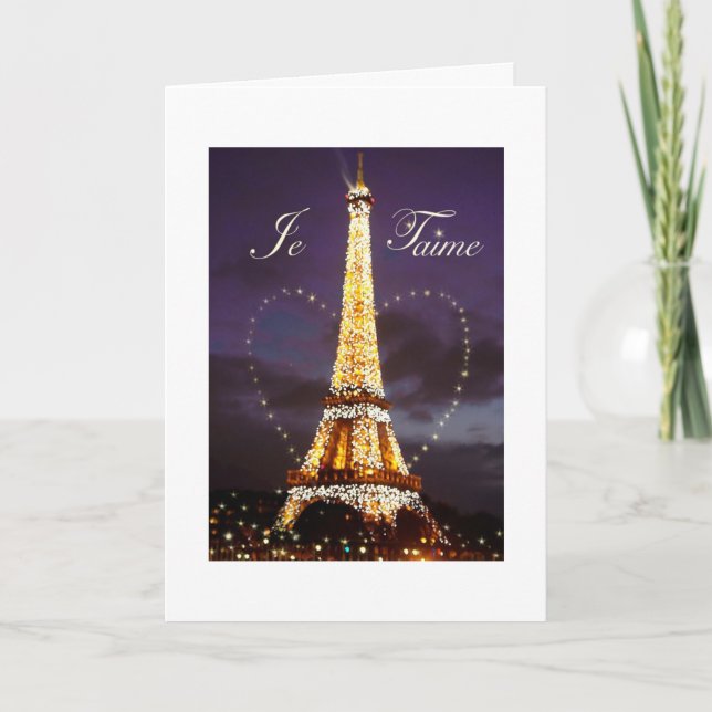 Cartes Pour Fêtes Annuelles Noël de Paris illustré par Tour Eiffel (Devant)