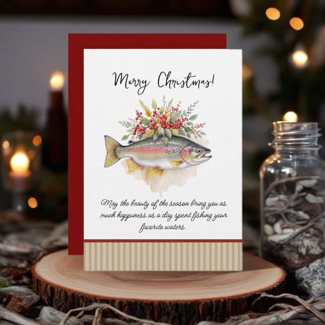 Cartes Pour Fêtes Annuelles Noël de pêche (Celebrate the holiday season with our Fishing-Themed Christmas Cards collection! )
