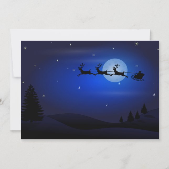 Cartes Pour Fêtes Annuelles Noël de père Noël Sleigh (Devant)
