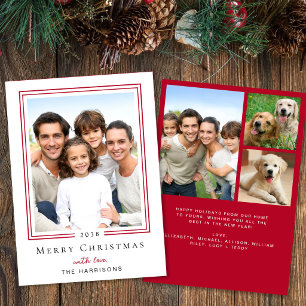 Cartes Pour Fêtes Annuelles Noël de photo de famille minimaliste
