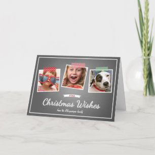 Cartes Pour Fêtes Annuelles Noël de photo souhaite le tableau de vacances plié