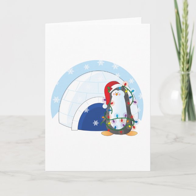 Cartes Pour Fêtes Annuelles Noël de pingouin (Devant)