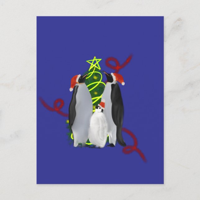 Cartes Pour Fêtes Annuelles Noël de pingouin (Devant)