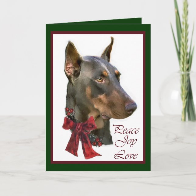 Cartes Pour Fêtes Annuelles Noël de Pinscher de dobermann (Devant)