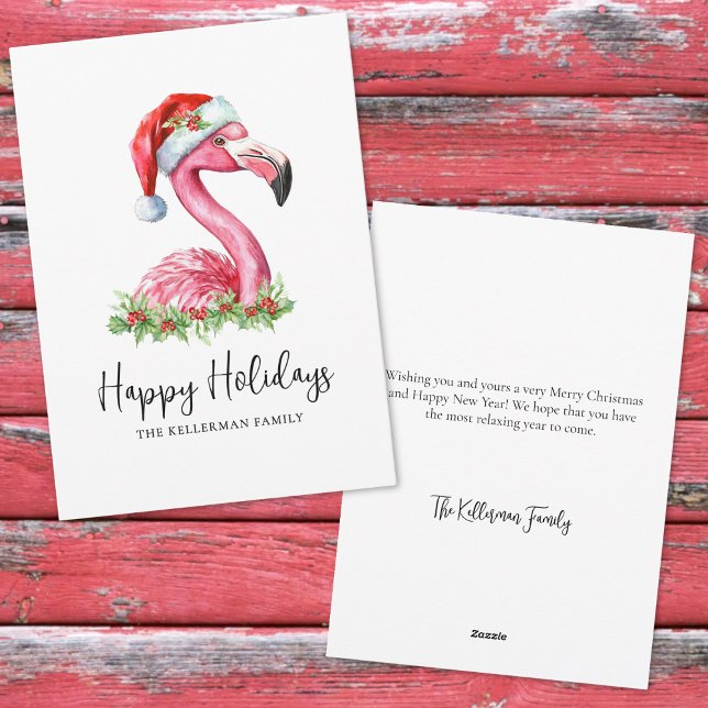 Cartes Pour Fêtes Annuelles Noël de Plage Tropicale Joyeuses Fêtes (Tropical Beach Christmas Happy Holidays Holiday Card )