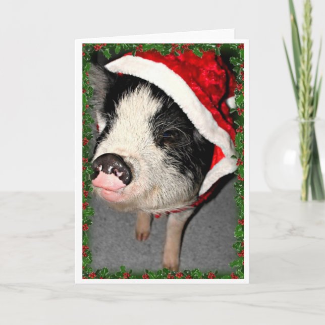 Cartes Pour Fêtes Annuelles Noël de porc de ventre de pot (Devant)
