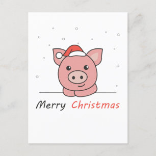 Cartes Pour Fêtes Annuelles Noël de porc neige hiver animaux porcs