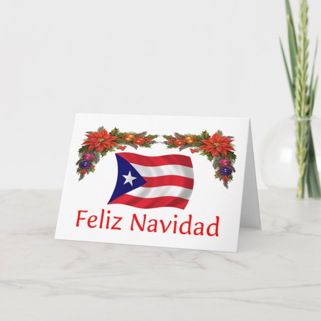 Cartes Pour Fêtes Annuelles Noël de Porto Rico (Devant)