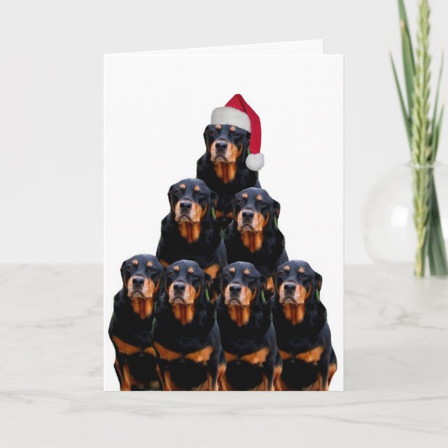 Cartes Pour Fêtes Annuelles Noël de rottweiler (Devant)