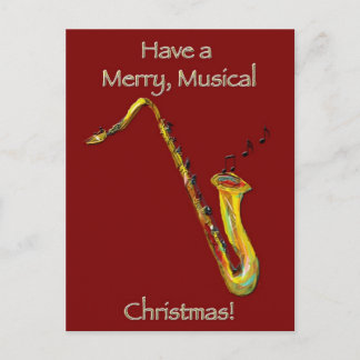 Cartes Pour Fêtes Annuelles Noël de saxophone