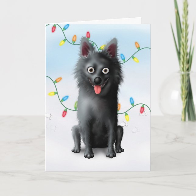 Cartes Pour Fêtes Annuelles Noël de Schipperke (Devant)