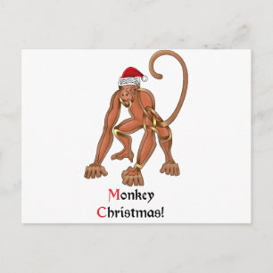 Cartes Pour Fêtes Annuelles Noël de singe