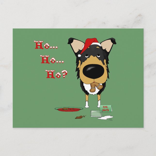 Cartes Pour Fêtes Annuelles Noël de Smooth Collie (Devant)