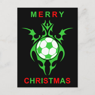 Cartes Pour Fêtes Annuelles noël de soccer tribal