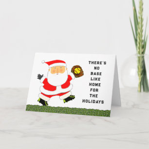 Cartes Pour Fêtes Annuelles Noël de softball amusant