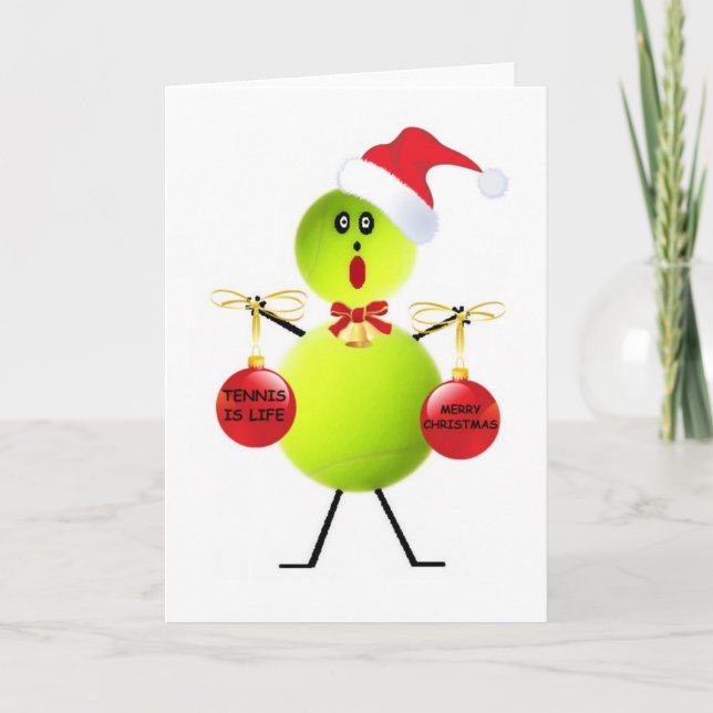 Cartes Pour Fêtes Annuelles Noël de tennis (Devant)