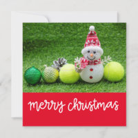 Noël de tennis avec balle de tennis avec Snowman