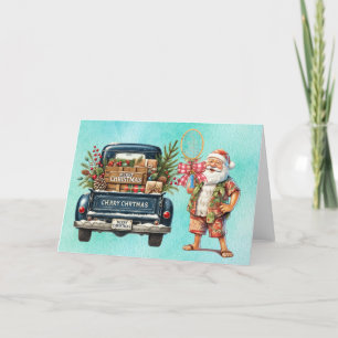Cartes Pour Fêtes Annuelles Noël de tennis avec le Père Noël
