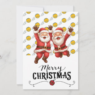 Cartes Pour Fêtes Annuelles Noël de tennis avec le Père Noël à Balls