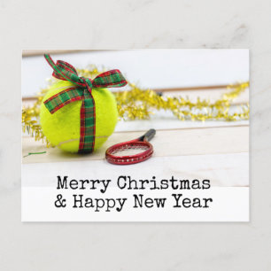 Cartes Pour Fêtes Annuelles Noël de tennis avec thème de tennis