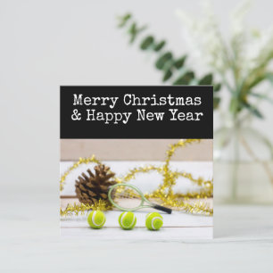 Cartes Pour Fêtes Annuelles Noël de tennis avec thème de tennis