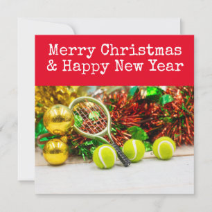 Cartes Pour Fêtes Annuelles Noël de tennis avec thème de tennis