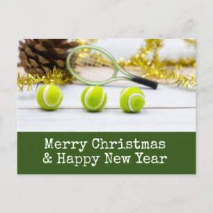 Cartes Pour Fêtes Annuelles Noël de tennis avec thème de tennis