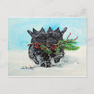 Cartes Pour Fêtes Annuelles Noël de Terrier de cairn