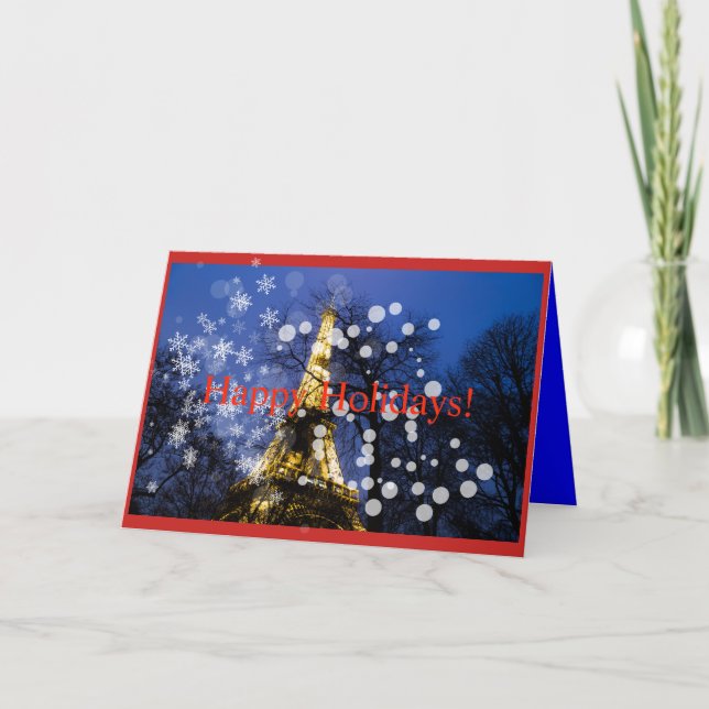 Cartes Pour Fêtes Annuelles Noël de Tour Eiffel (Devant)