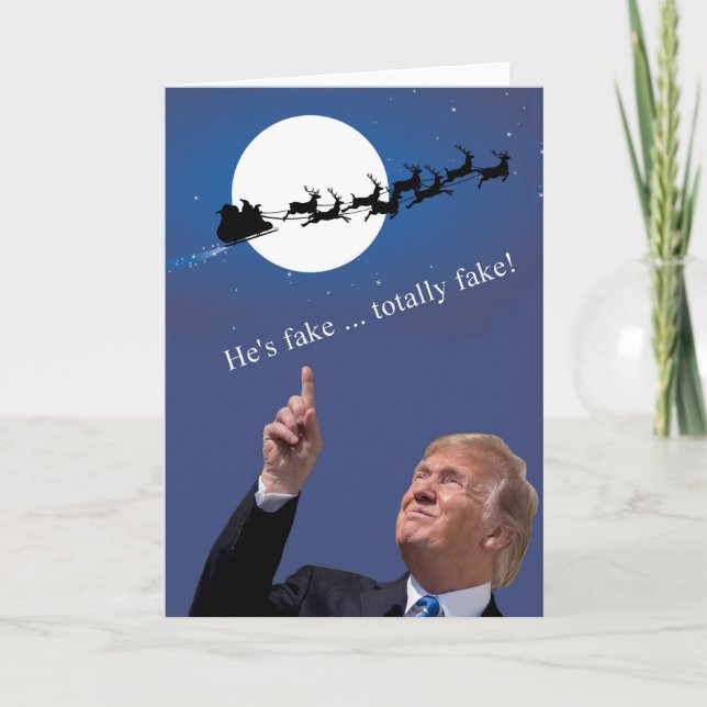 Cartes Pour Fêtes Annuelles Noël de Trump : Père Noël est un faux (Devant)