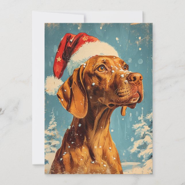 Cartes Pour Fêtes Annuelles Noël de Vizsla (Devant)