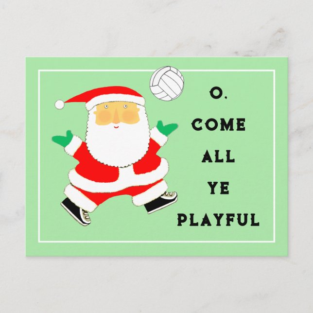 Cartes Pour Fêtes Annuelles Noël de volley-ball (Devant)