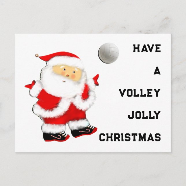 Cartes Pour Fêtes Annuelles Noël de volley-ball (Devant)