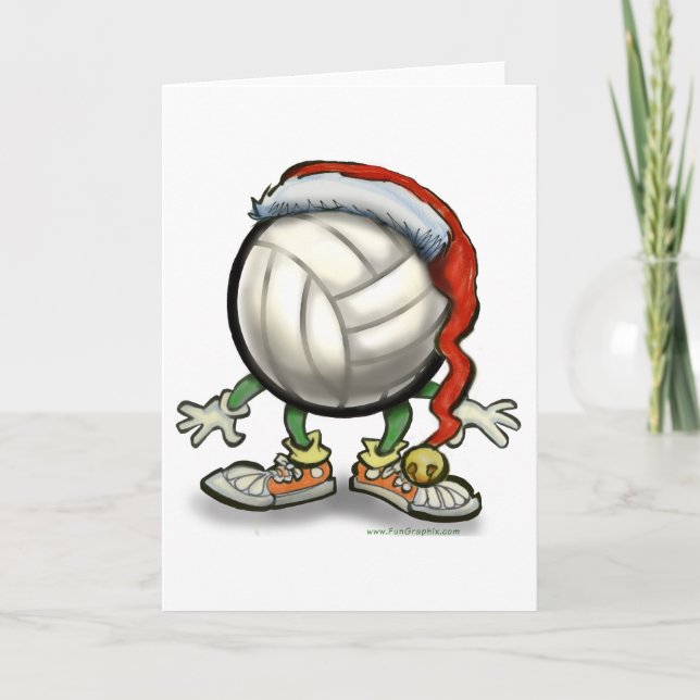 Cartes Pour Fêtes Annuelles Noël de volley-ball (Devant)