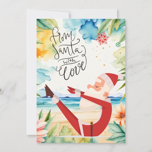 Cartes Pour Fêtes Annuelles Noël de Yoga Père Noël posant Yoga Vacances (Devant)