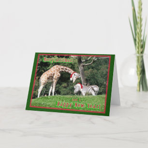 Cartes Pour Fêtes Annuelles Noël de zèbre de girafe