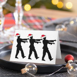 Cartes Pour Fêtes Annuelles Noël de Zombie Père Noël<br><div class="desc">Des zombies en chapeaux rouges du Père Noël marchant dans la ligne avec les bras morts tendus devant eux. Un cadeau de vacances génial pour un fan d'horreur.</div>