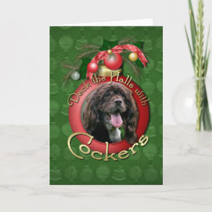 Cartes Pour Fêtes Annuelles Noël - Deck the Halls avec Cockers