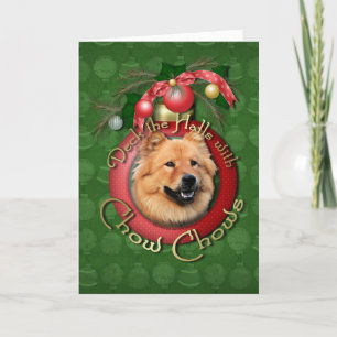 Cartes Pour Fêtes Annuelles Noël - Deck the Halls - Chows - Cinny