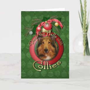Cartes Pour Fêtes Annuelles Noël - Deck the Halls - Collie - Natalie