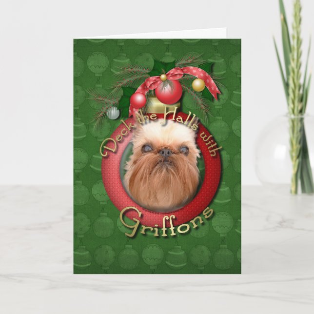 Cartes Pour Fêtes Annuelles Noël - Deck the Halls - Griffons (Devant)