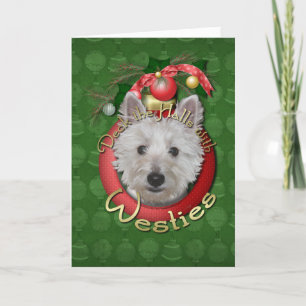 Cartes Pour Fêtes Annuelles Noël - Deck the Halls - Westies - Tank