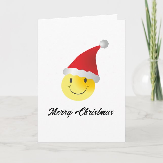 Cartes Pour Fêtes Annuelles Noël d'Emoji Père Noël drôle (Devant)