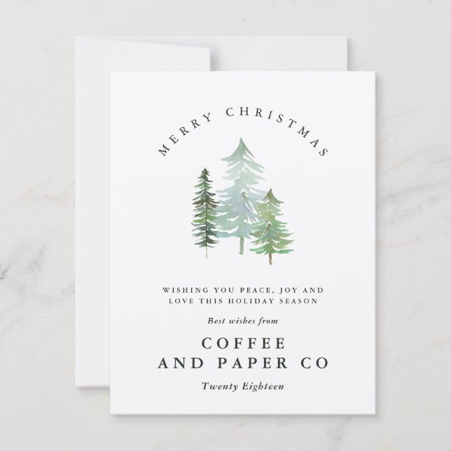 Cartes Pour Fêtes Annuelles Noël d'entreprise de la forêt d'eau (Devant)