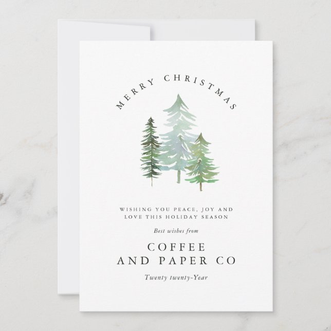 Cartes Pour Fêtes Annuelles Noël d'entreprise de la forêt d'eau (Devant)