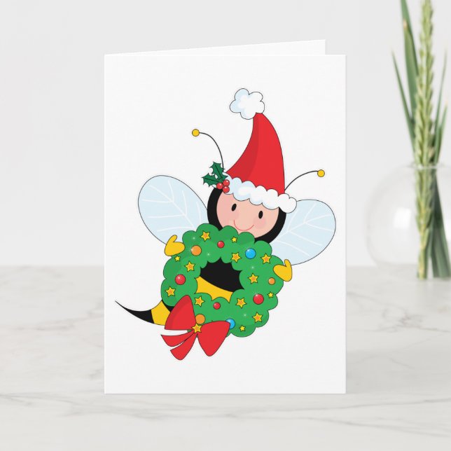 Cartes Pour Fêtes Annuelles Noël des abeilles (Devant)