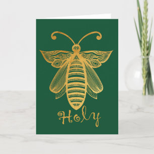 Cartes Pour Fêtes Annuelles Noël des abeilles de miel "BEE HOLY" Conservation
