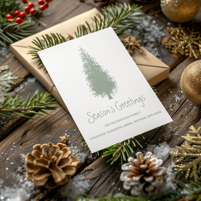 Cartes Pour Fêtes Annuelles Noël des arbres boisés (Créateur téléchargé)