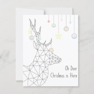 Cartes Pour Fêtes Annuelles Noël des cerfs (géométrique)
